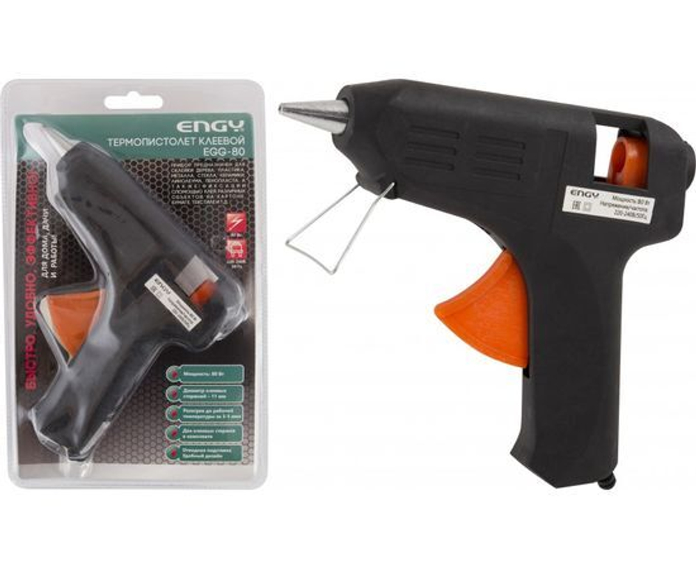 Engy Пистолет клеевой EGG-80 с подставкой 80 Вт 357118