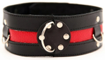 Чёрный ошейник с красной полосой (Цвет: черный с красным)