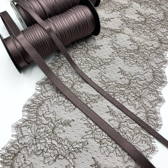 Кружево реснички кофе (24*290 см)