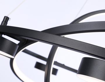 Подвесной светодиодный светильник с пультом 112W 3000K/4200K/6400K FL51779/3+8 BK черный Comfort LineTech Ambrella