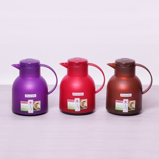 Термос-чайник 1000 мл пластиковый со стеклянной колбой Kamille