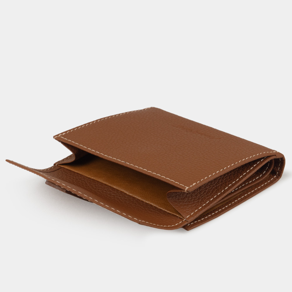 Кожаный кошелек, теленок цвета карамель