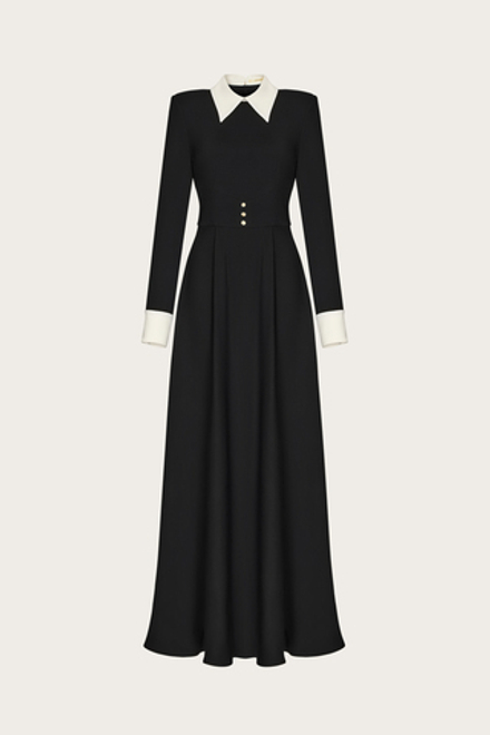 ПЛАТЬЕ МАКСИ ИЗ ЧЕРНОГО ШЕЛКА