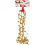 Бусы на елку 2,5м "Шарик Дискобол" d-5мм, Золото (Серпантин)