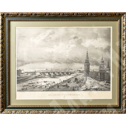 Вид Кремля от Каменного моста. Гравюра. Из альбома "Vue de Moscou". — Париж, 1886