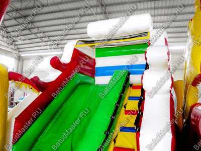 Коммерческий батут "Белый клык" с механизированной головой, цвет красно-желтый, 6*5*4 м