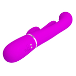 Розовый вибратор-кролик 22,2см с дополнительным язычком Pretty Love Triple Rabbit Multifuncional Vibrador BW-500041