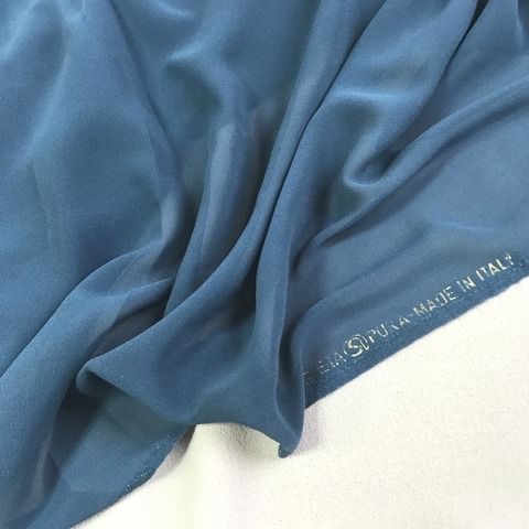 Шифон шелковый цвет моря 1136