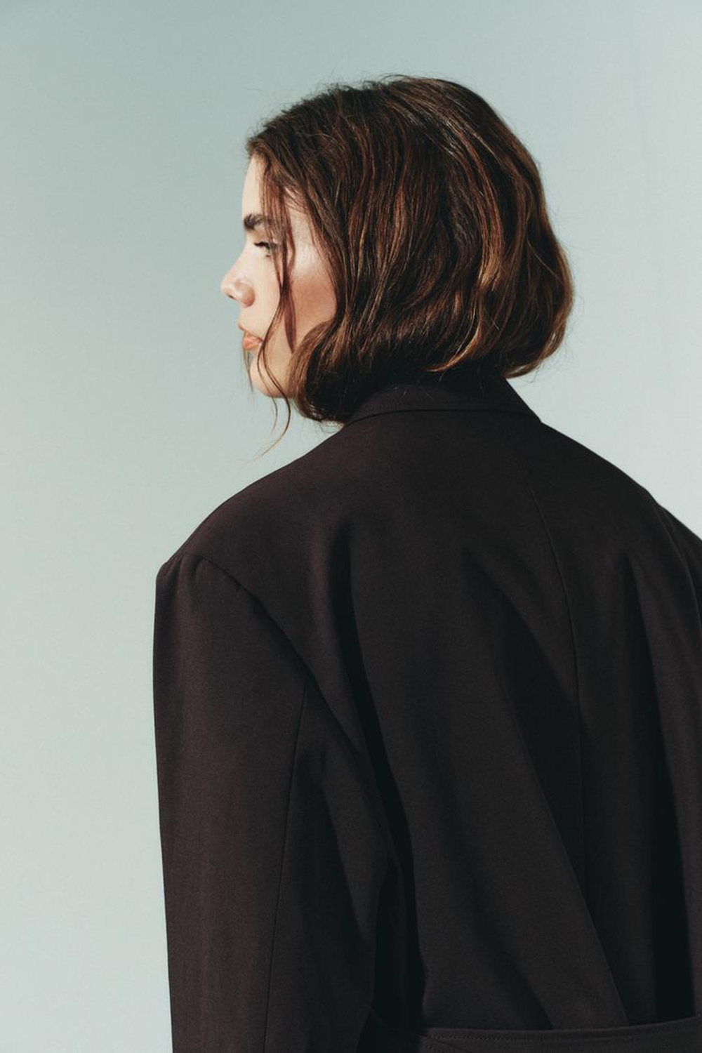 ZARA БЛЕЙЗЕР С ПОЯСОМ, ТЕМНО-БОРДОВЫЙ