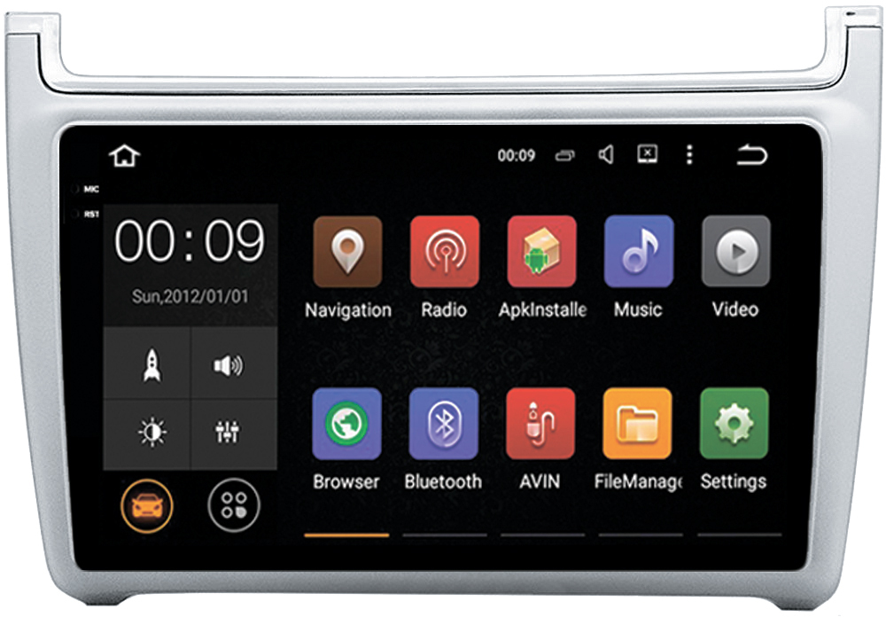 Магнитола для Volkswagen Polo 2009-2020 (черный/серебро) - AIROC 2K RX-3707 Android 13, QLed+2K,  ТОП процессор, 8/128, CarPlay, SIM-слот