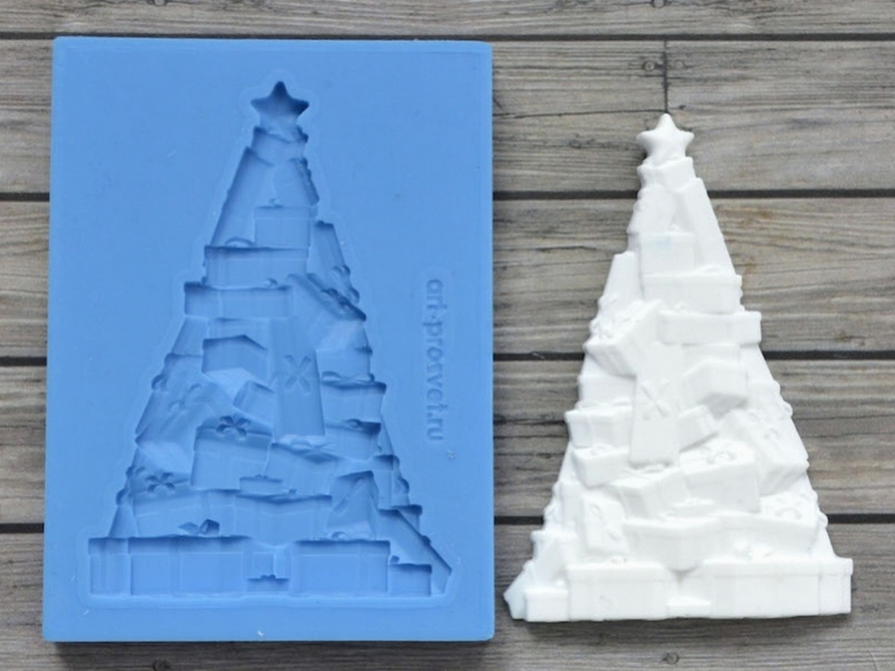 Молд новогодний "Ёлка из подарков" 8*6см