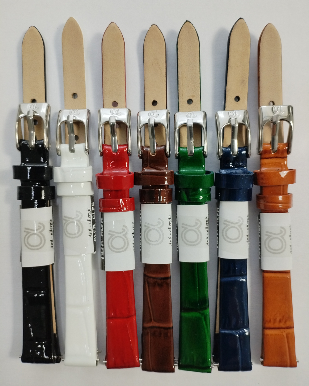 10 мм. Ремень из натуральной кожи. Лаковый крокодил.