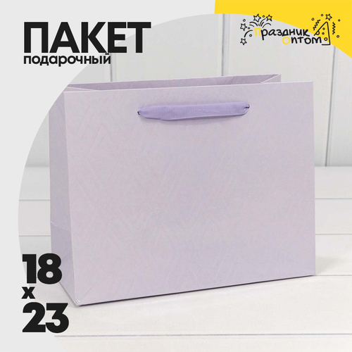 Пакет подарочный 23х18х10см Премиум "Элегант" (Сиреневый)