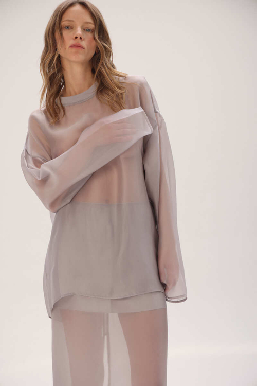 Юбка из органзы, молоко