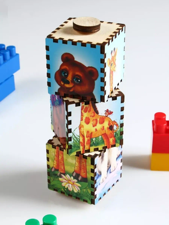 Вращающиеся кубики Собери животное