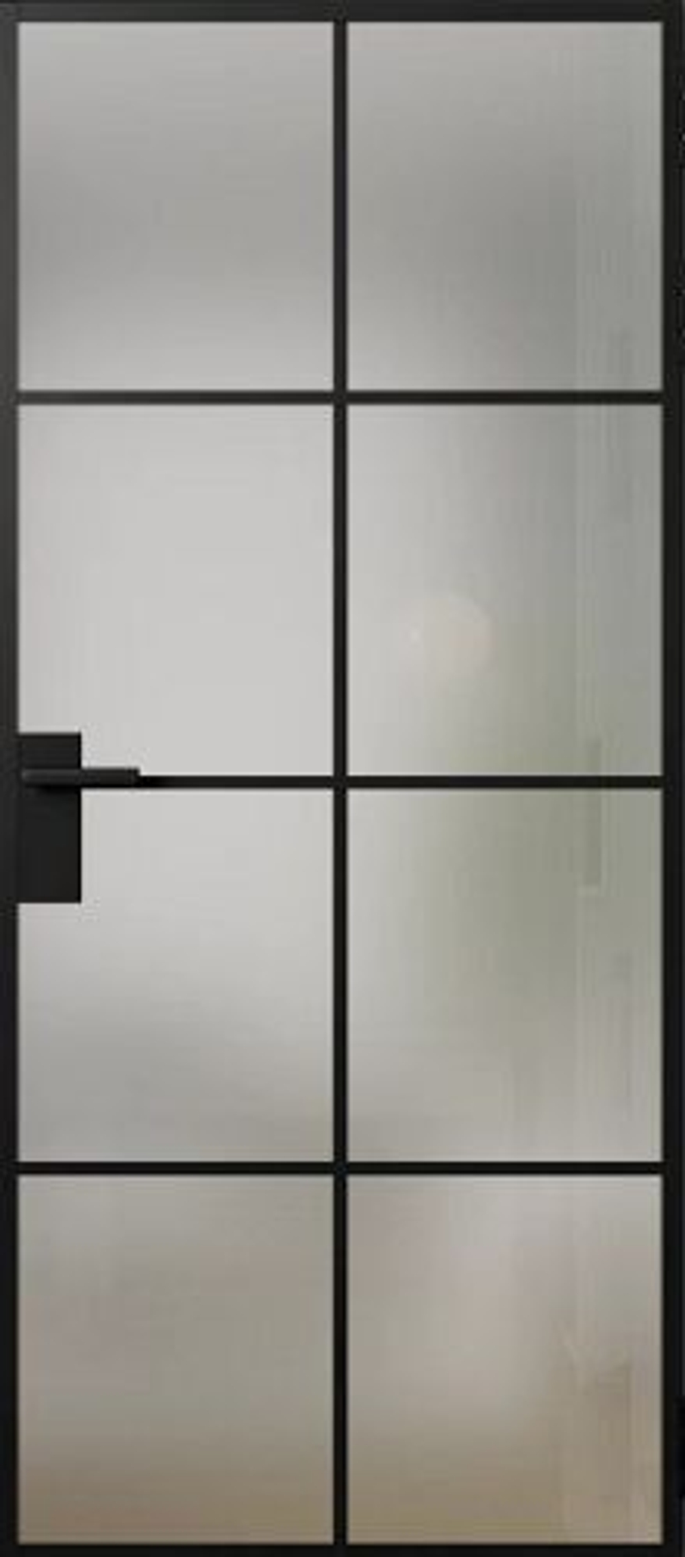 Межкомнатная дверь Фрамир A-Line 8 PO Триплекс оптивайт матовый Черный (алюминиевый профиль)