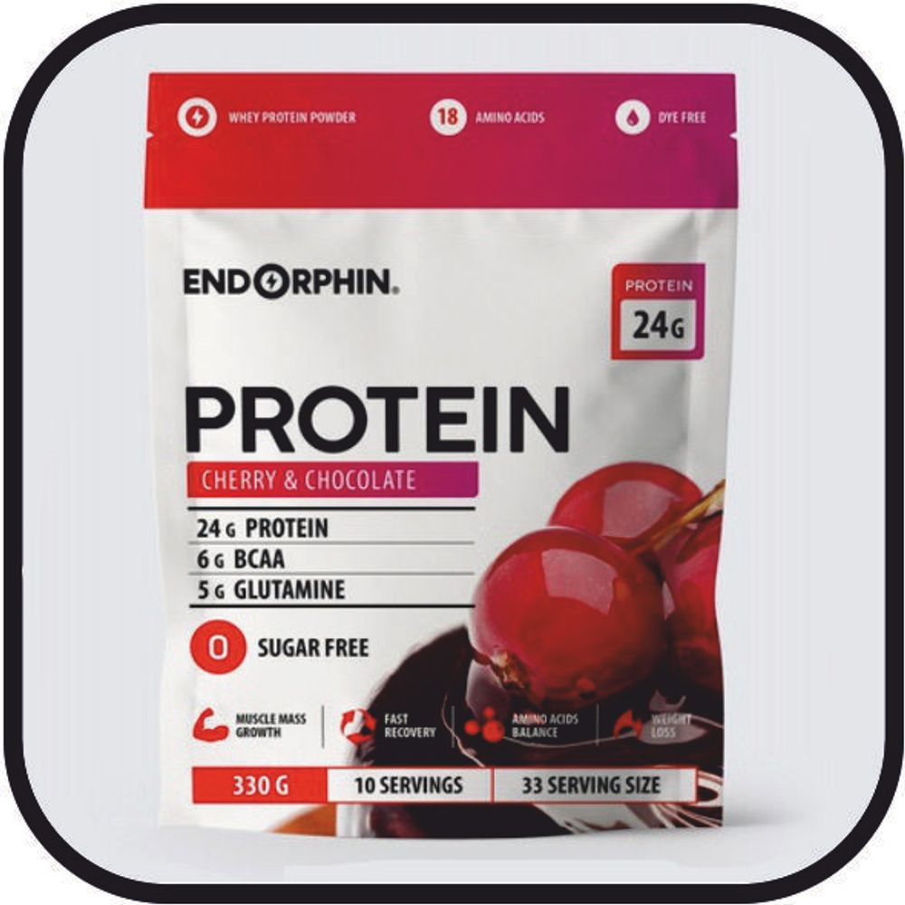 Протеин Endorphin Whey Protein дойпак, 330 г вишня в шоколаде,