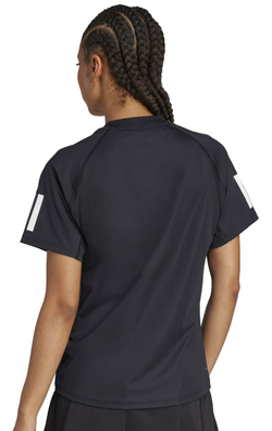 Женская теннисная футболка Adidas Club Tennis Climacool 3 Stripes - черный