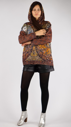 Зип худи «Рондаш», принт по мотивам парадных доспехов, созданных оружейником Л. Пиччинино