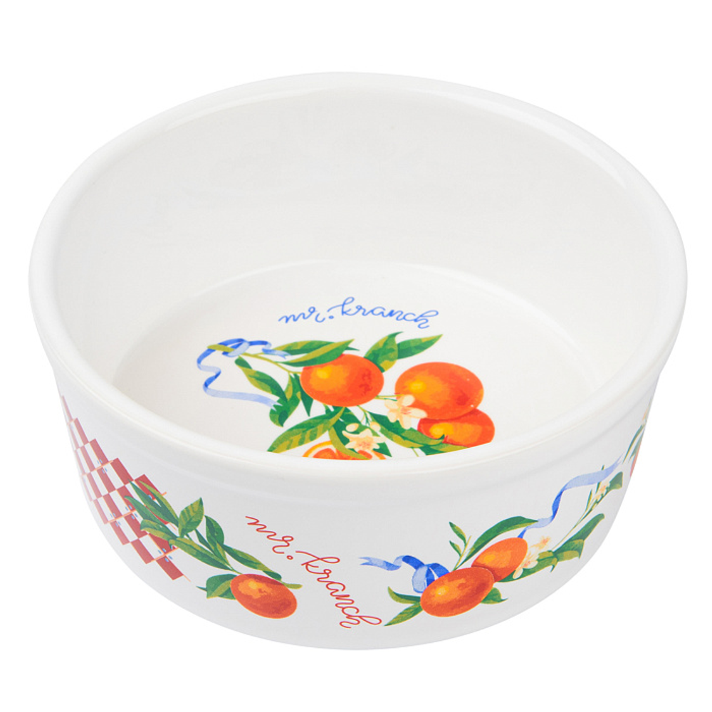 Миска Mr.Kranch для собак и кошек из фарфора Апельсины 450мл белая