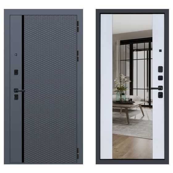 Купить Входная дверь М100 ФЛП-17 velluto oscure ФЛЗ-32 velluto bianco