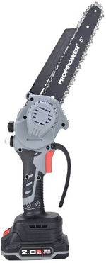 Аккумуляторная бесщеточная цепная пила PROFIPOWER MKGSH-20V (20В,Li-ion-2шт, 2.0Ач, 20см, 8",2шт-цепи,45 звеньев, 0-4800 об/мин, З/У, в коробке)