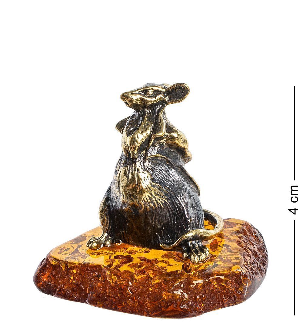 Народные промыслы AM- 396 Фигурка «Крыса во фраке» (латунь, янтарь)