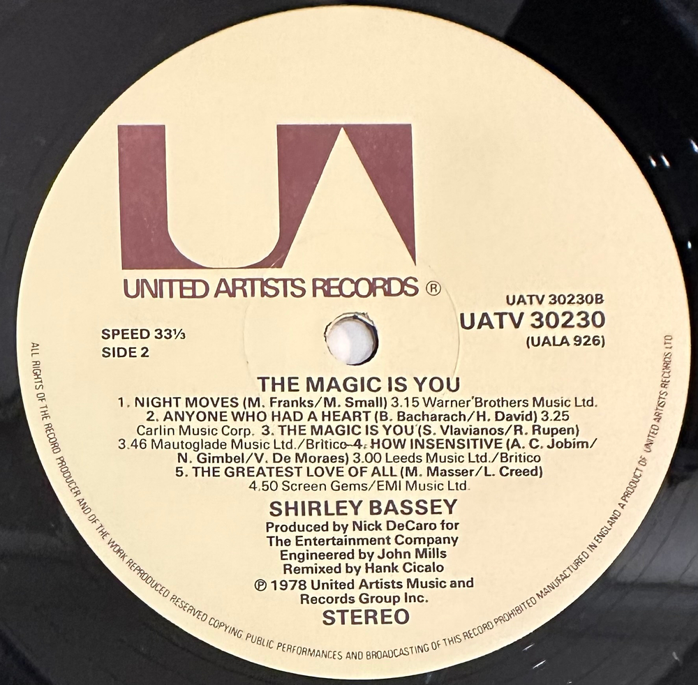 Shirley Bassey - The Magic Is You (Англия 1979г.)