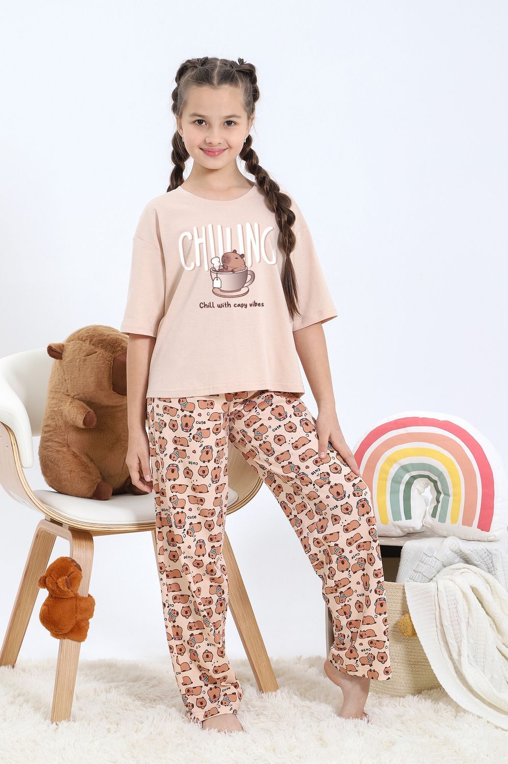 Пижама для девочки Капи-1 Виотекс БЕЖЕВЫЙ