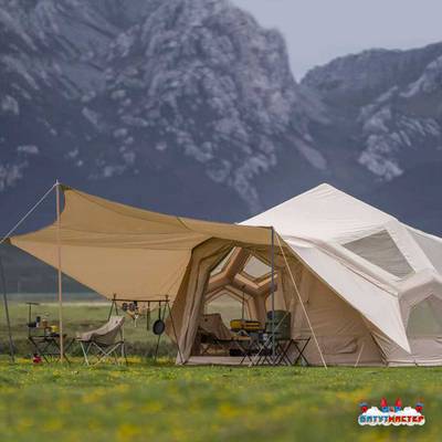 Пневмокаркасная палатка «Летний Уют» 3,8×3,8×2,5 м — семейная, кемпинговая из ПВХ