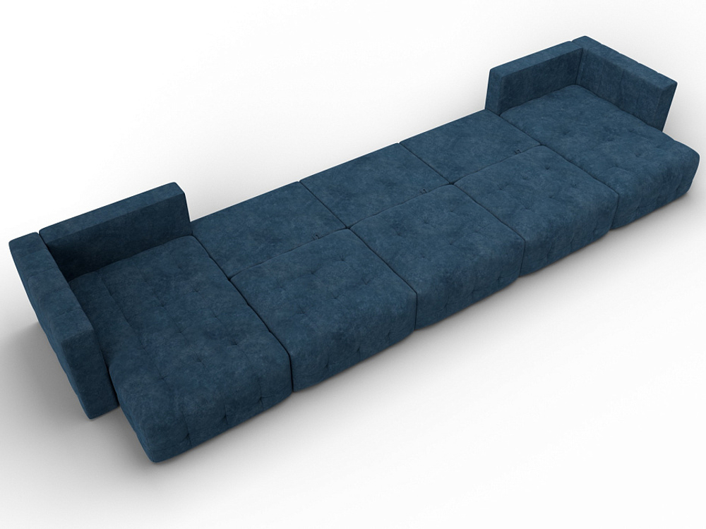 Диван П-образный Лига-052 НПБ МегаЛонг, BRUT 11 ВЕЛЮР синий