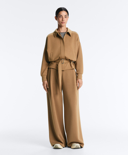 OYSHO Брюки из саржевой ткани с высокой посадкой и складками, медный