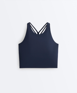 Oysho Майка Comfortlux с чашками и полосками на спине, синий