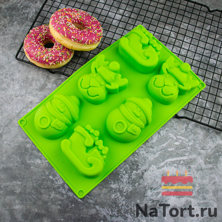 Форма силиконовая «Рождество» 6 ячеек