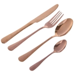 Набор столовых приборов «SANLI» 24шт (6ножей, 6вилок, 6ст.ложек, 6ч.ложек), цвет розовое золото