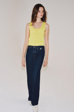 ZARA ТОП ИЗ ТОНКОГО ТРИКОТАЖА, ЖЕЛТЫЙ