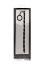 Черный стимулятор уретры с кольцом на головку Silicone Plug & Cock Ring Set (Цвет: черный)