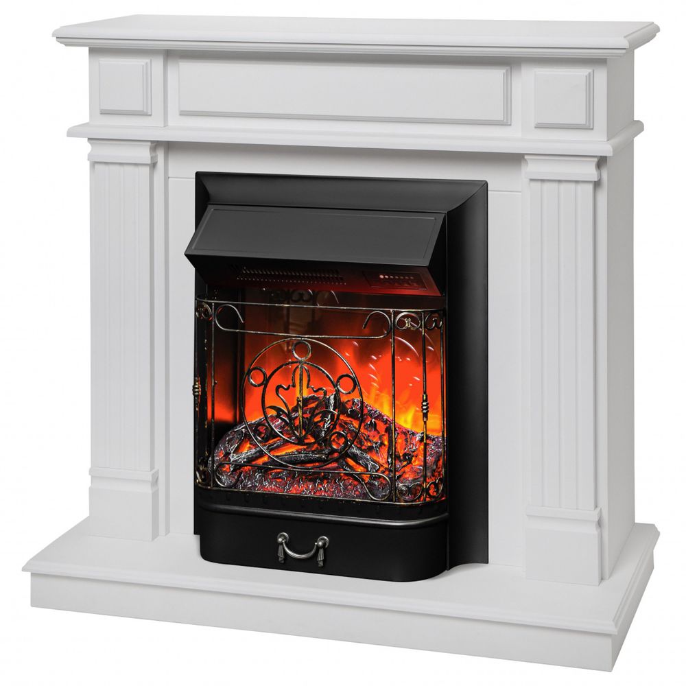 Электрокамин RealFlame Rodos WTM белый матовый с очагом Majestic Lux Black RC