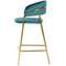 Полубарный стул Turin бирюзовый с золотыми ножками