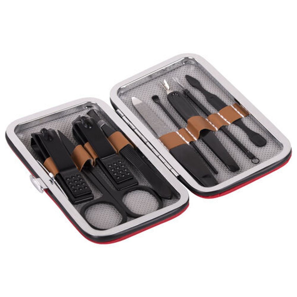 Универсальный набор для маникюра и педикюра 9 в 1 в футляре, MINI, красный, WBZ, 609493