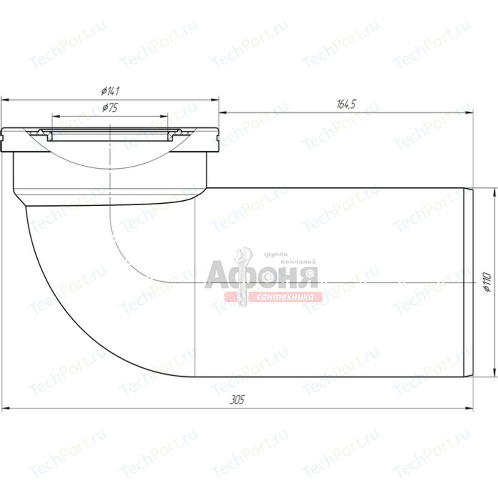 Труба фановая 110*90 град W9220 АНИ пласт