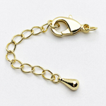 Замок-карабин с удлинителем, цвет золото, размер 12 мм, цена за 1 шт