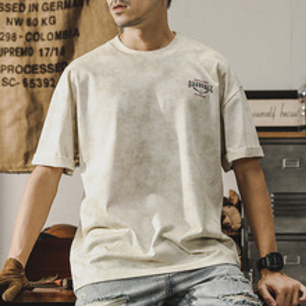 Футболка BASEBALL варёный окрас с короткими рукавами от бренда JIELEINUO.