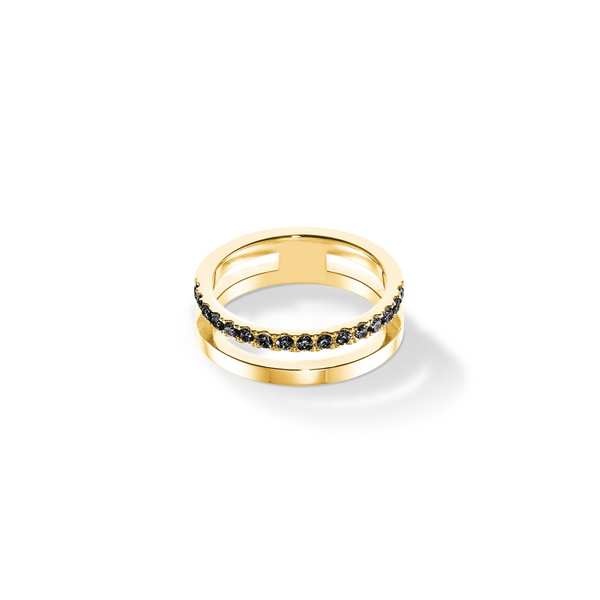 Кольцо Coeur de Lion Black-Gold 0136/40-1316 54 размер 17,2
