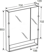 Зеркальный шкаф Roca The Gap Original 70 терракота ZRU9307841