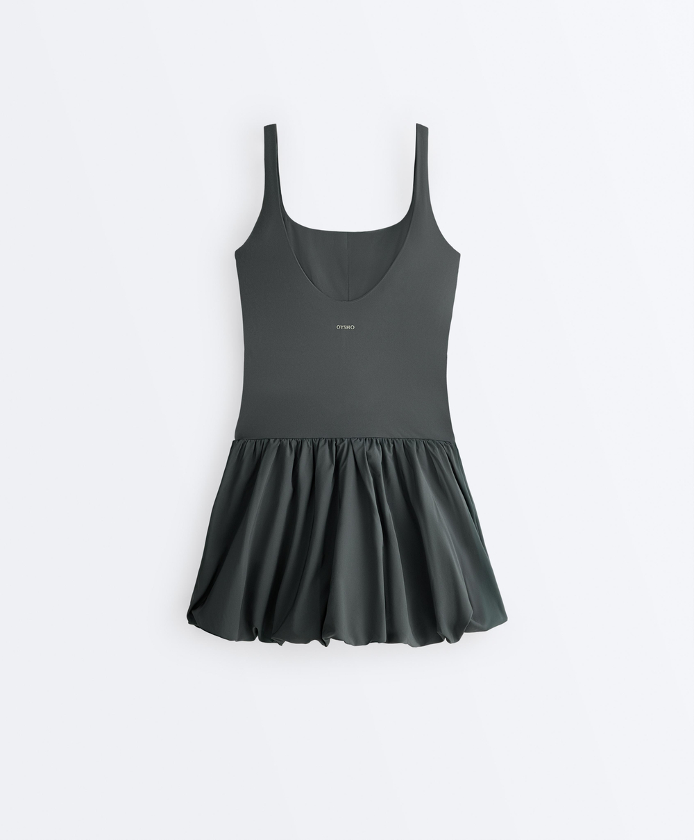 OYSHO Короткое платье Comfortlux с эффектом баллон, серый