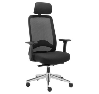 CAROT AS+ Кресло руков. с подг ЧЕРНЫЙ/АЛЮМ