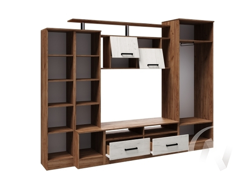 Гостиная Оскар-5 (дуб крафт табачный/дуб крафт белый)