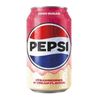 Газированный напиток Pepsi zero sugar со вкусом клубники со сливками