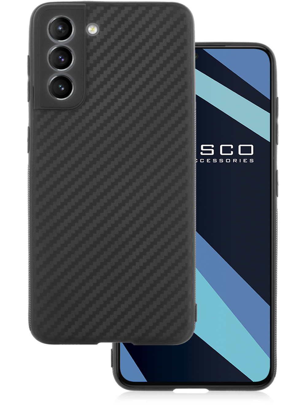 Чехол ROSCO для Samsung Galaxy S21 оптом (арт. SS-S21-CARBONE-BLACK)
